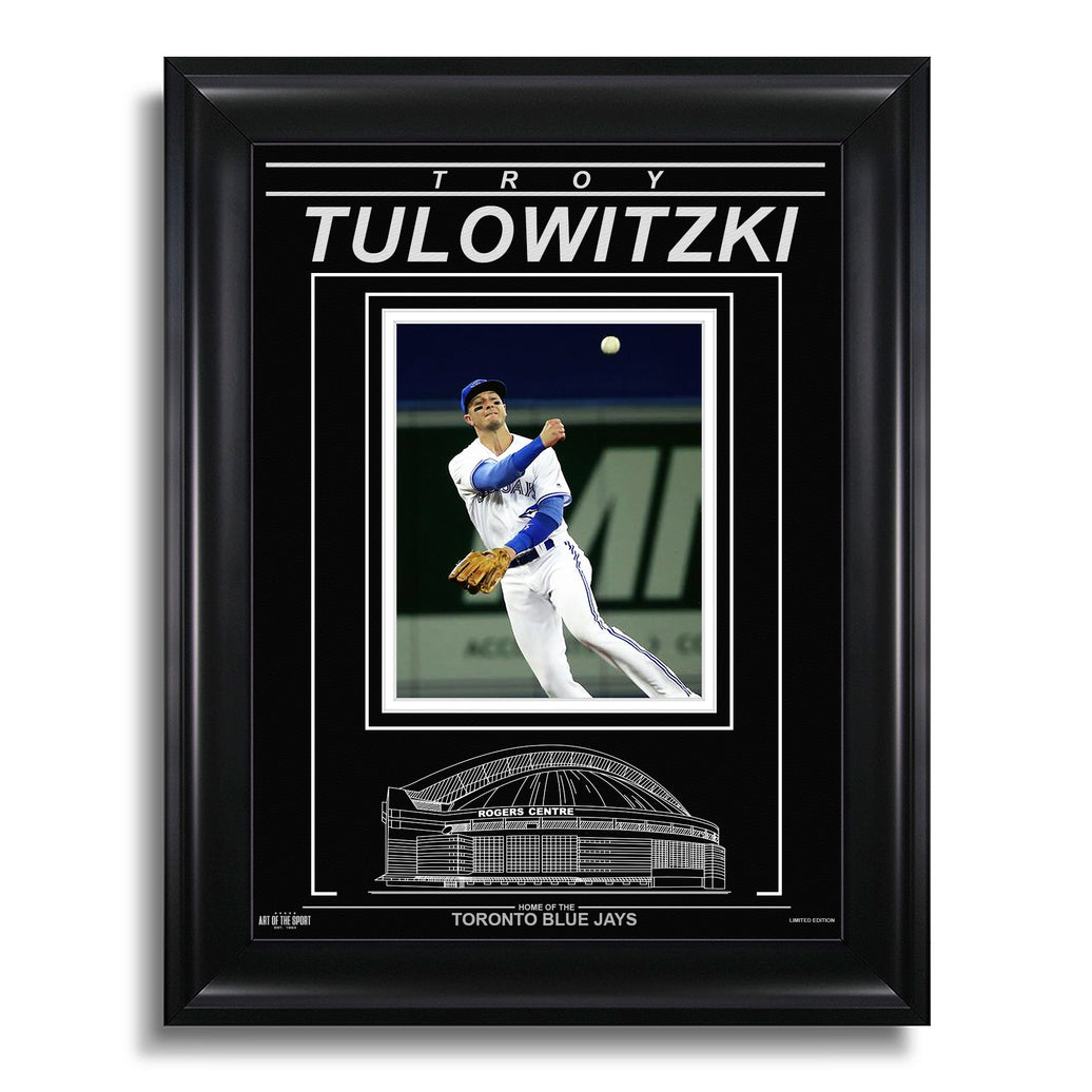 Troy Tulowitzki Toronto Blue Jays Engraved Framed Photo - Action Throw - Heritage Hockey™