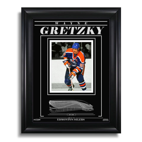 Wayne Gretzky Edmonton Oilers Photo encadrée gravée – Action