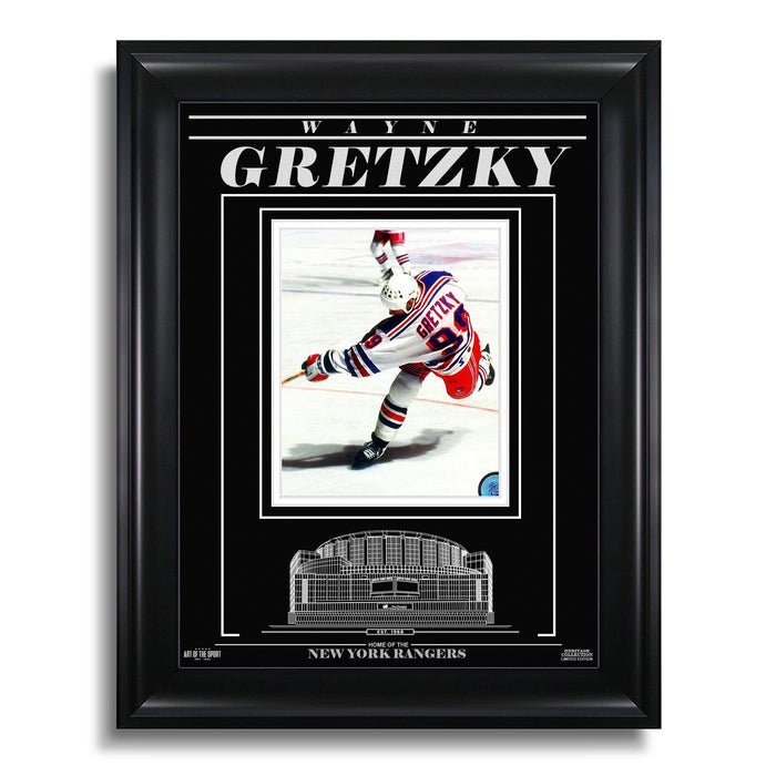 Wayne Gretzky New York Rangers Engraved Framed Photo - Action - Heritage Hockey™