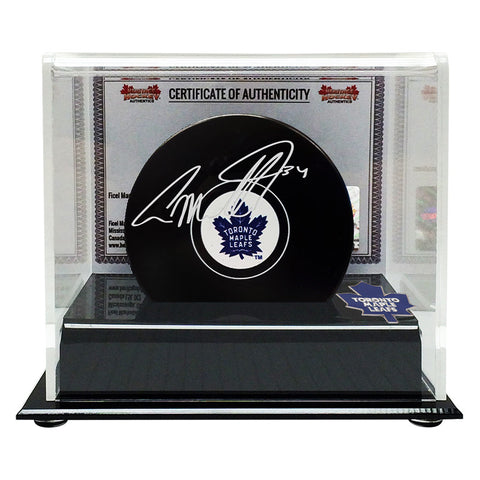 Auston Matthews Signed Toronto Maple Leafs Puck with Display Case