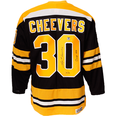 Gerry Cheevers Signed Boston Bruins Vintage Jersey