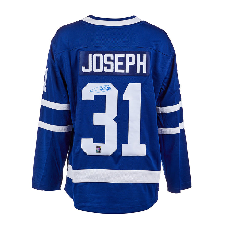 Camiseta de local de los Toronto Maple Leafs firmada por Curtis Joseph