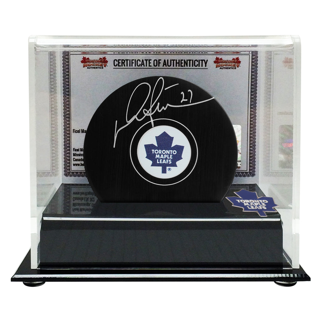Darryl Sittler Signed Toronto Maple Leafs Puck with Display Case