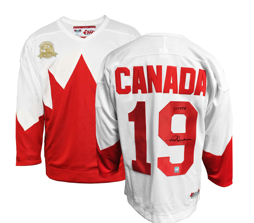 50th Anniversary Paul Henderson Signed Limited Edition Team Canada 1972 Summit Series Away White Jersey