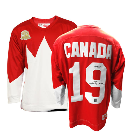 50e anniversaire Paul Henderson a signé un maillot domicile d'équipe Canada 1972 en édition limitée