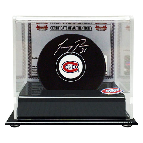 Carey Price Signed Montreal Canadiens Puck with Display Case